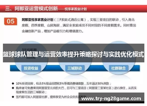 篮球球队管理与运营效率提升策略探讨与实践优化模式