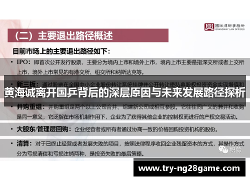黄海诚离开国乒背后的深层原因与未来发展路径探析 黄海诚离开国乒背后的深层原因与未来发展路径探析